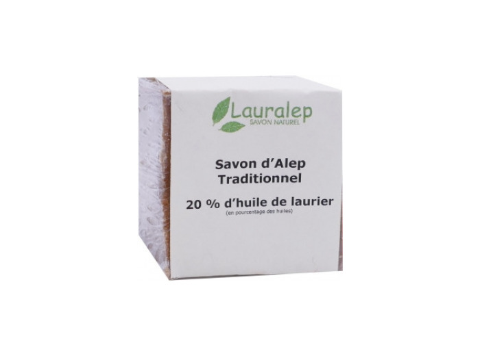 Savon d'Alep Traditionnel 20% d'huile de baies de laurier fabrication Syrie 180g