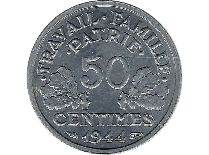 FRANCE 50 CENTIMES BAZOR 1944 B SUP