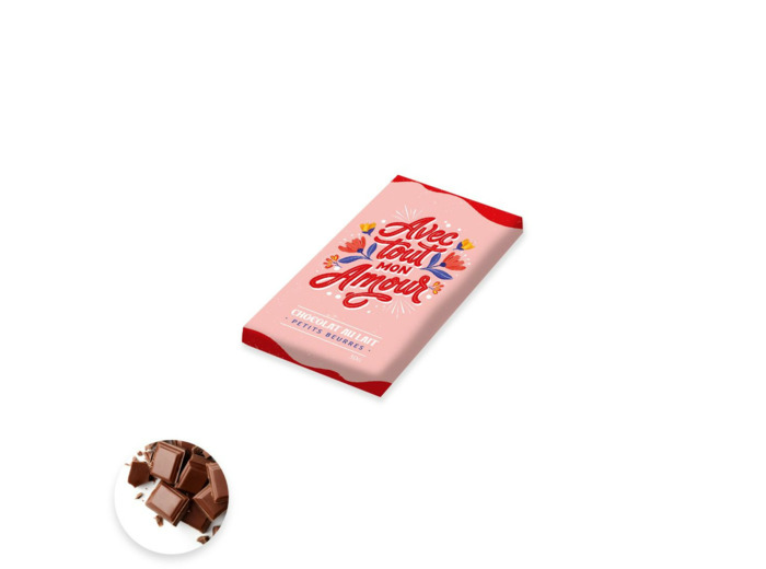Tablette Avec Tout mon Amour Chocolat Lait Éclats Petits Beurres 30G