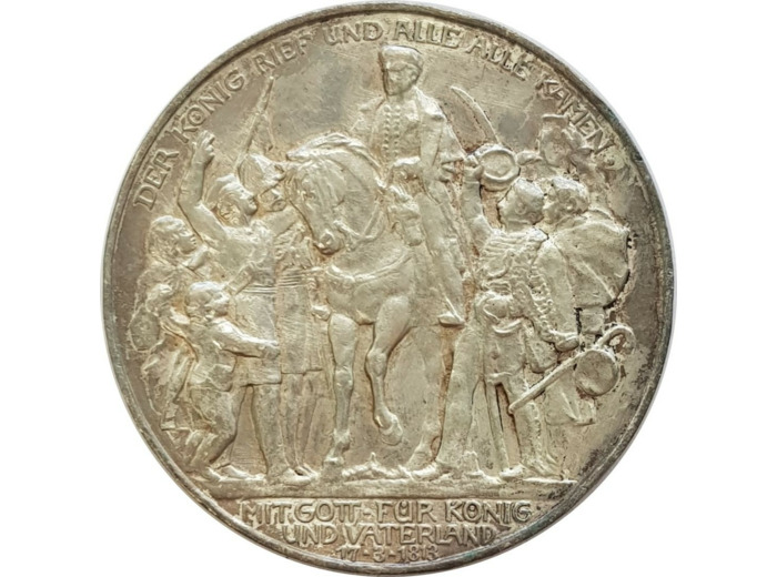 ALLEMAGNE PRUSSE 3 MARK 1913 A TTB+