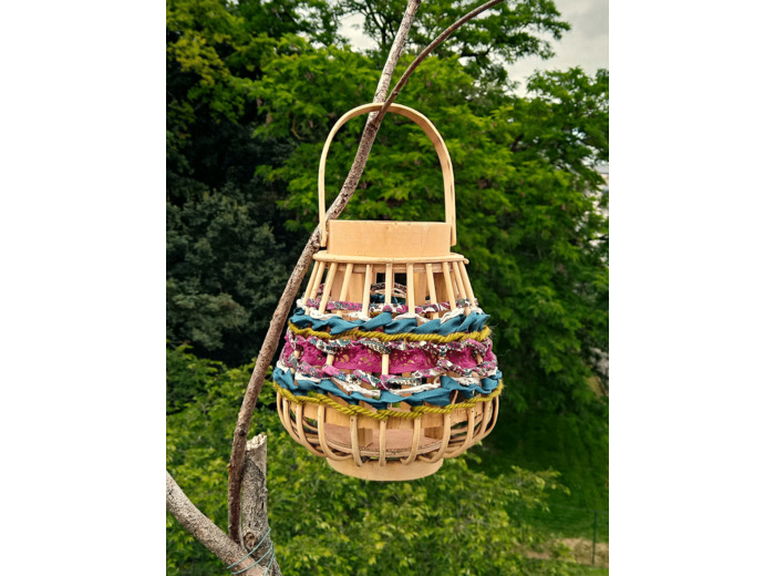 lanterne rotin tissée