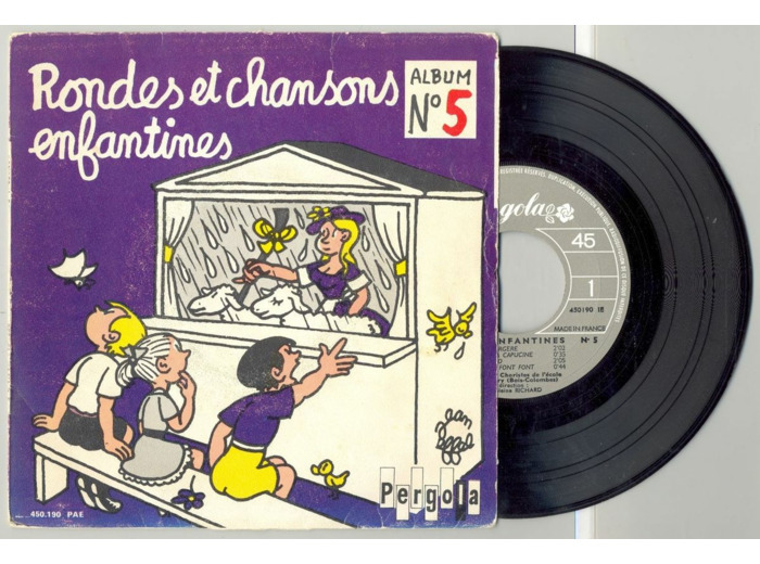 45 Tours RONDES ENFANTINES "IL PLEUT BERGERE" / "COMPAGNONS DE LA MAJOLAINE"