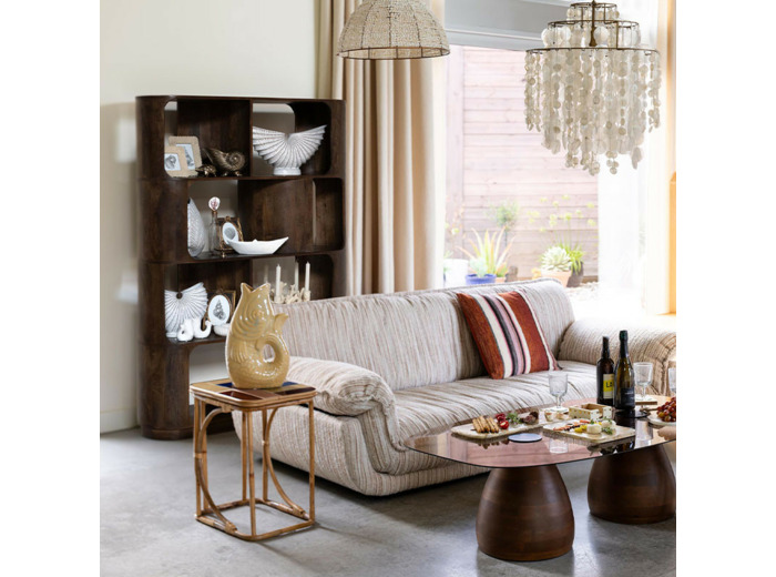 Etagère bords arrondis manguier 120x170x36cm