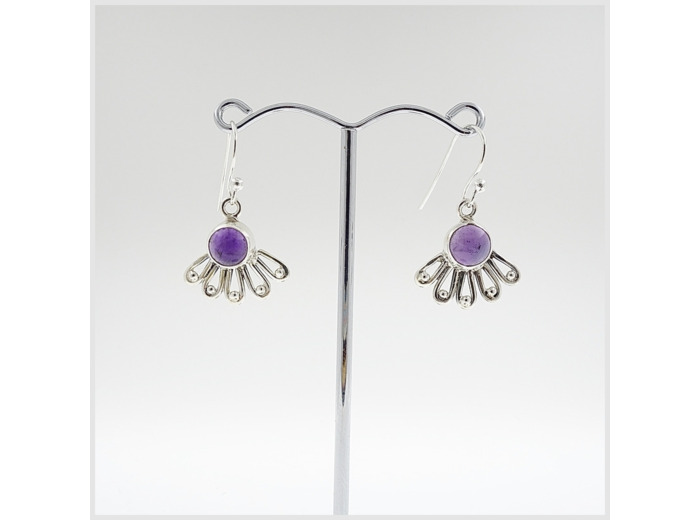 Boucles d'oreilles Améthyste et Argent Massif