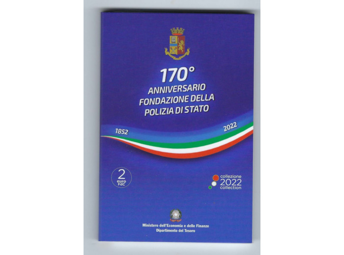 ITALIE 2022 2 EURO COMMEMORATIVE POLICE COINCARD