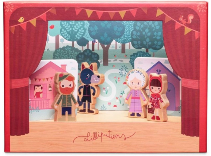 Lilliputiens - Théâtre magnétique - Jeu interactif sur Le thème du Chaperon Rouge - Favorise l’Imagination, la motricité Fine et Les compétences narratives - Jouet en Bois - Jouet éveil bébé - 83406