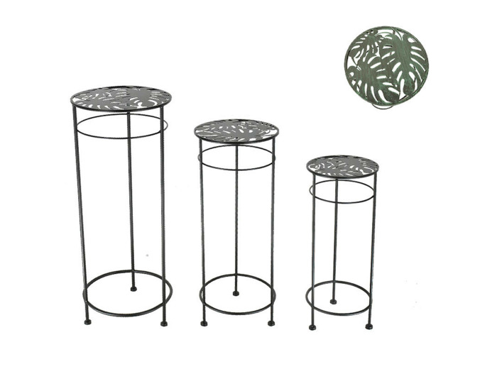 Ensemble de 3 supports de plantes fer