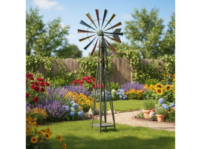 Grand moulin à vent 62x58x176cm