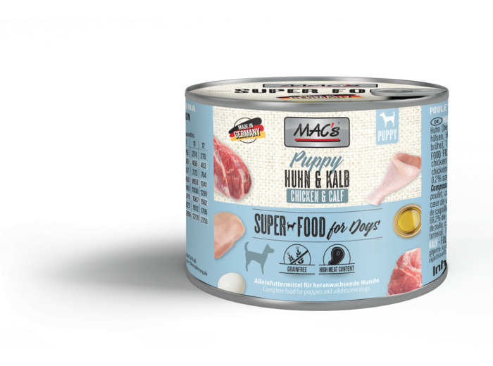 MAC'S humide pour chiot, au poulet & agneau - 200g