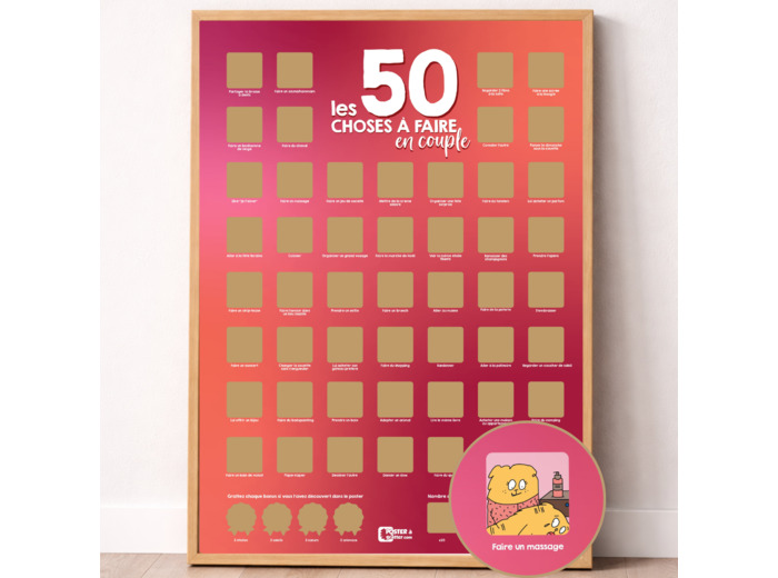 50 choses à faire en couple - Poster à gratter