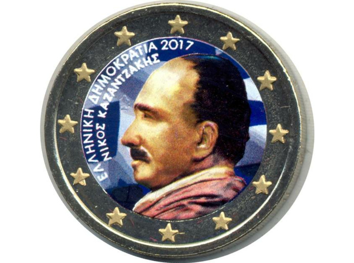 GRECE 2017 2 EURO COLORISEE NIKOS KAZANTZAKIS SUP