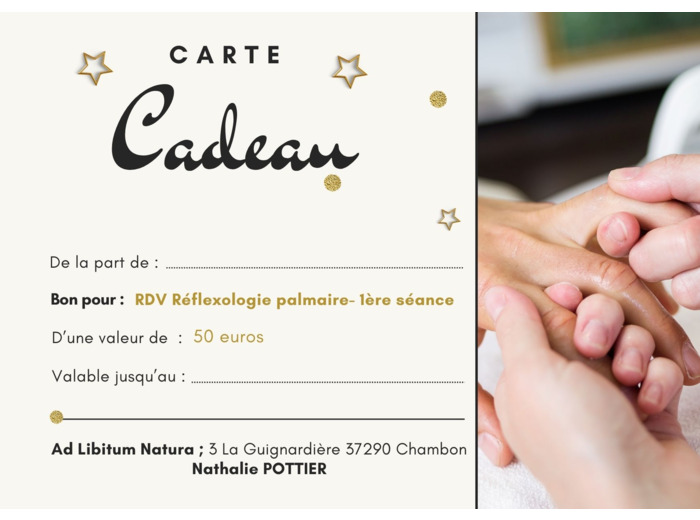 Bon cadeau pour une séance de Réflexologie Palmaire