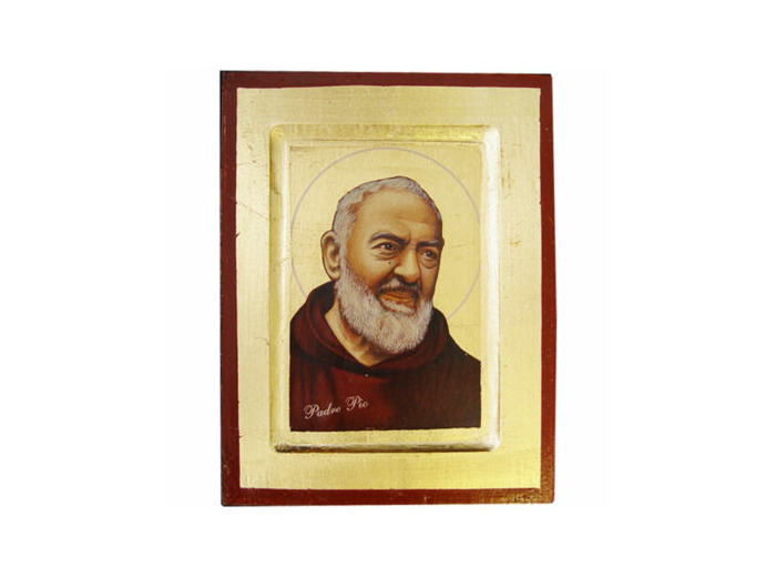 Icône dorée incurvée 14*18cm - PADRE PIO