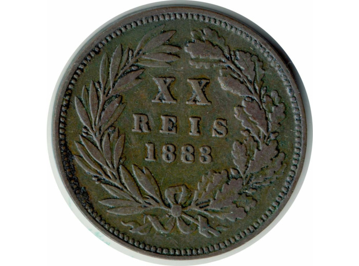 PORTUGAL 20 REIS 1883 TTB