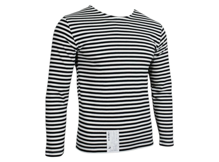 Telnyashka marinière noire manches longues en coton