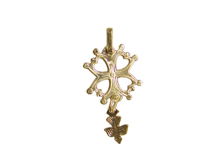 Croix Huguenote en Plaqué Or 15mm