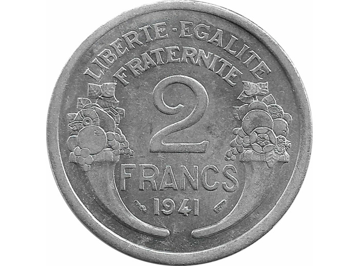 FRANCE 2 FRANCS MORLON ALU 1941 SUP