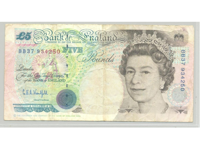 GRANDE BRETAGNE 5 POUND (1991-98) SERIE BB37 TTB