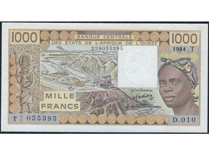 B.C.E.A.O 1000 FRANCS 1984 T (TOGO) D.010 SPL