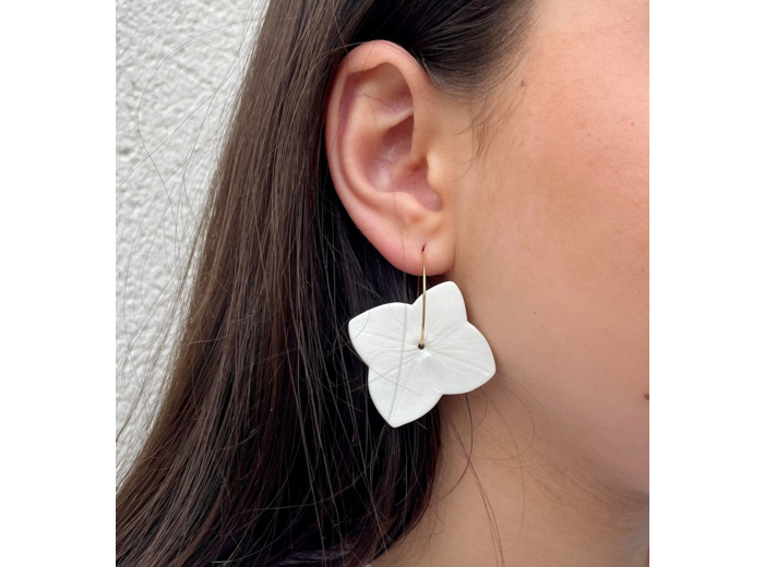 Créoles en porcelaine blanche Marie Courtillat