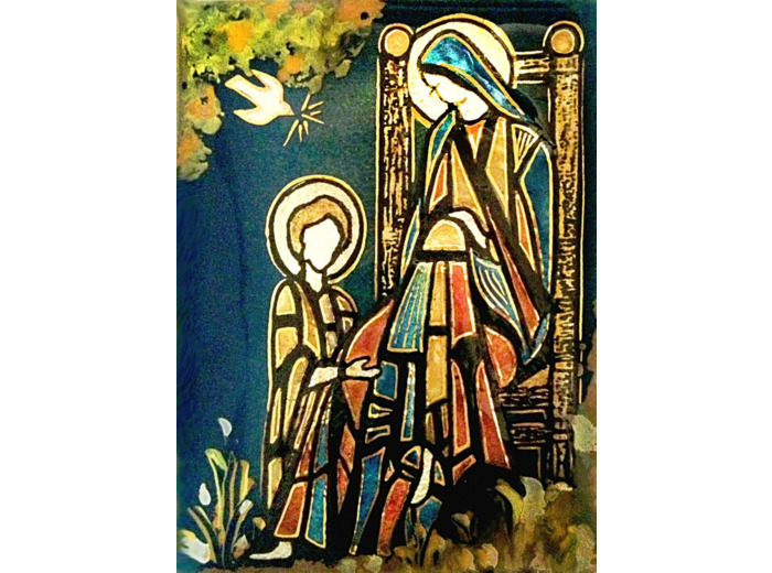 Vierge en Majesté 11,6X8,4cm - EMAUX DU LIBAN