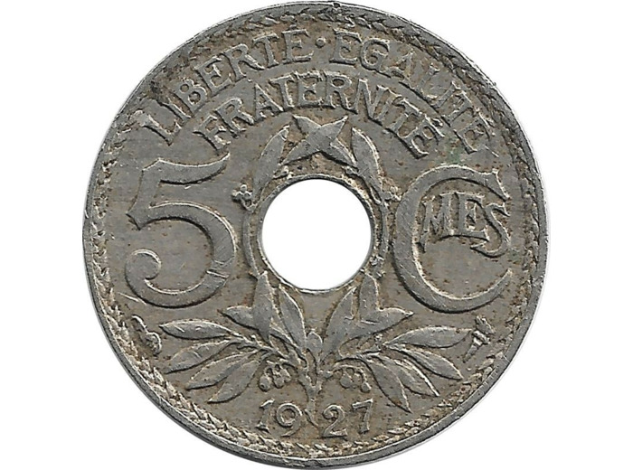 FRANCE 5 CENTIMES LINDAUER 1927 TB+