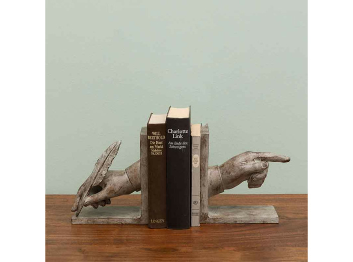 Serre-livres poète gris 10x35x19cm