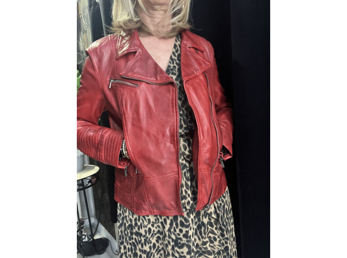 PFF 196-1 Perfecto femme cuir rouge