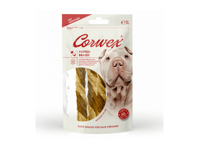 CORWEX, Torsades soufflés au canard & poulet - 50g