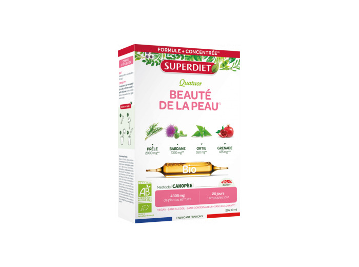 Quatuor Beauté de la peau bio 20 ampoules de 10ml