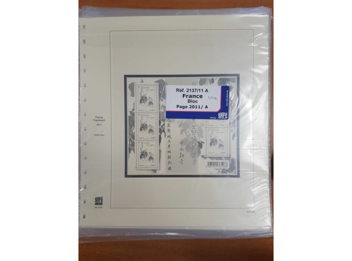 FEUILLE COMPLEMENTAIRE FRANCE 2011 BLOC (JEUX AVEC POCHETTE) SAFE