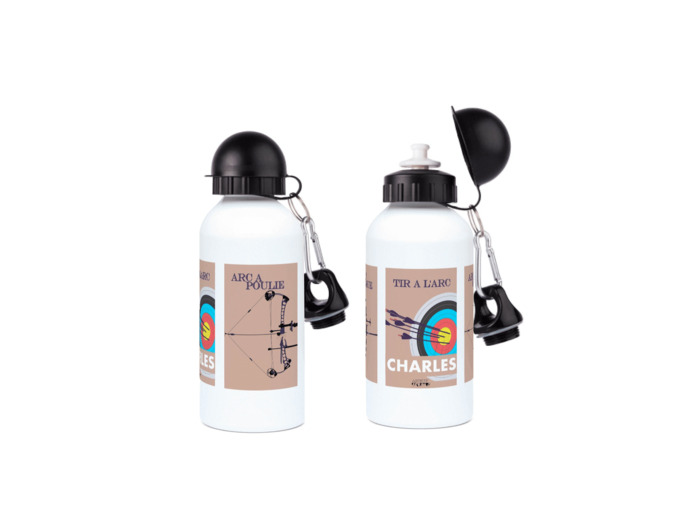 Gourde aluminium de tir à l'arc "'Arc Classique, Arc à poulie, Cible" - personnalisable