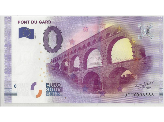 30 VERS PONT DU GARD 2017-1 BILLET SOUVENIR 0 EURO TOURISTIQUE NEUF