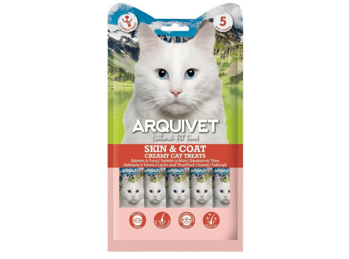 ARQUIVET, Snack crémeux au Saumon & Thon - 5 x 14g