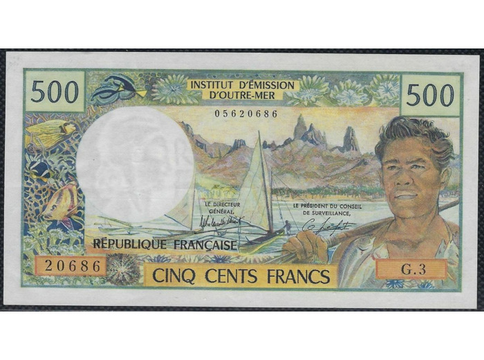 TAHITI PAPEETE 500 FRANCS NON DATE (1983) SERIE G.3 SUP