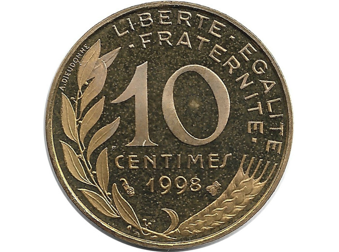 FRANCE 10 CENTIMES LAGRIFFOUL 1998 BE
