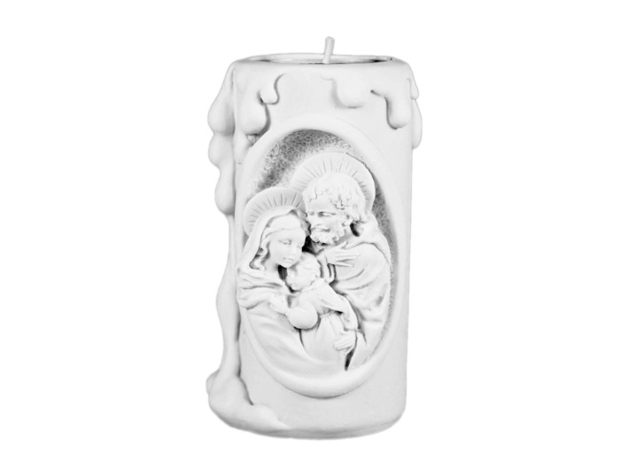 CHANDELLE  ALBATRE 11CM - Sainte Famille Blanche