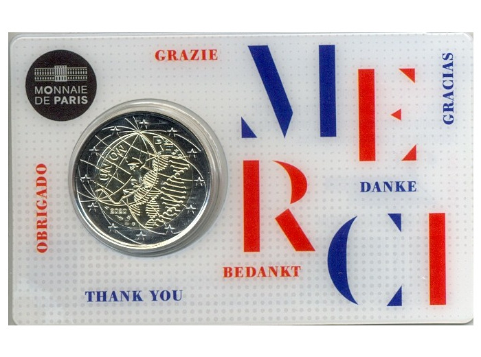 FRANCE 2020 2 EURO COMMEMORATIVE RECHERCHE MEDICAL MERCI COINCARD