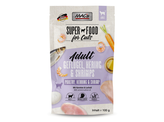MAC'S hareng & crevettes pour chat - 100g