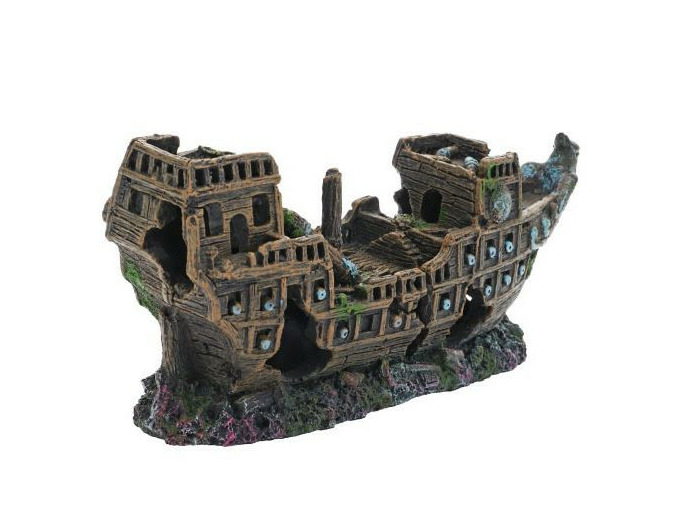 Décor Epave Mayflower - 25 x 7 x 10 cm