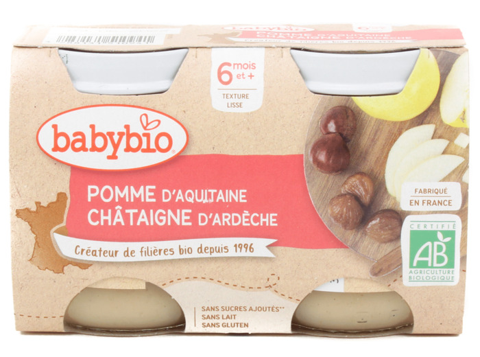 Pots Bébé Pomme Châtaigne Bio 2x130g
