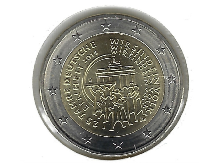 ALLEMAGNE 2015 J 2 EURO COMMEMORATIVE REUNIFICATION 25 ANS  SUP