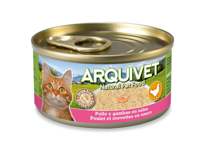 ARQUIVET Poulet en sauce aux crevettes pour chat - 80 g