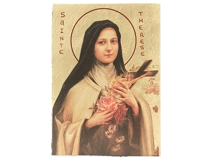 Icône dorée plate 10*14cm - STE THERESE