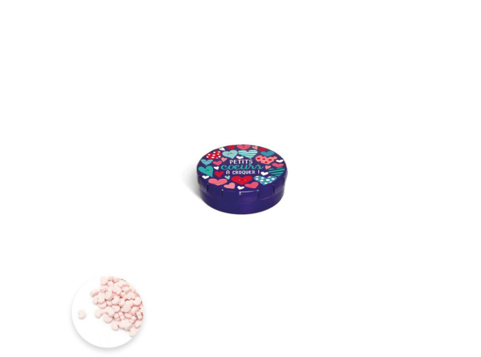 Boîte Clic Clac Lali Coeurs Bonbons Fraise