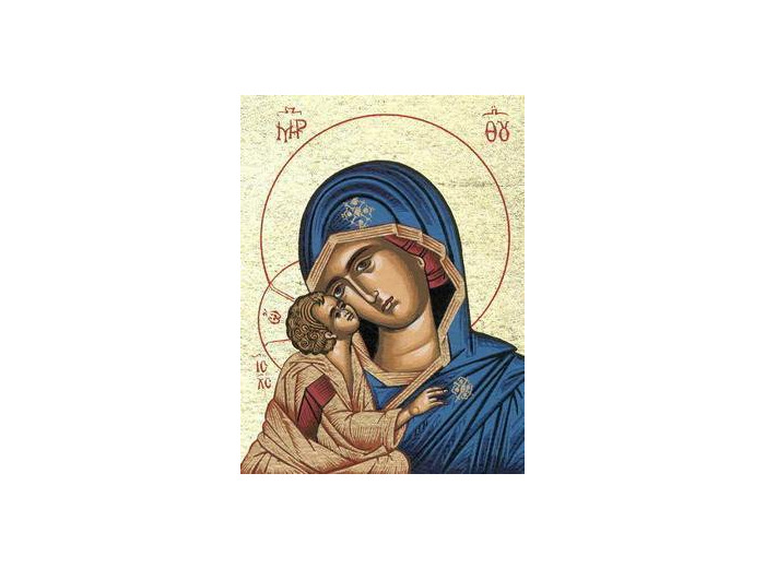 Icône sérigraphiée MDF  9*12 cm- KORSUN BLEUE
