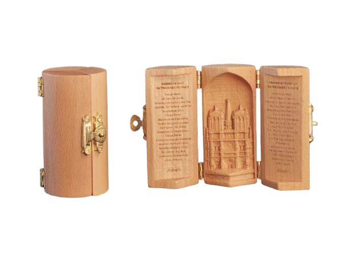 Triptyque en bois massif (Hêtre) - Ht 8cm - CATHÉDRALE ND de PARIS