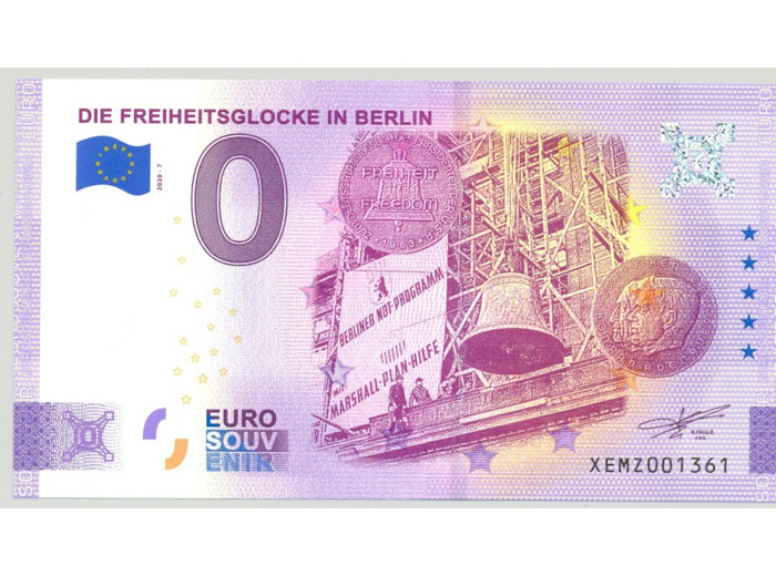 ALLEMAGNE 2020-7 DIE FREIHEITSGLOCKE IN BERLIN BILLET SOUVENIR 0 EURO