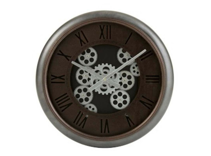 Horloge engrenages gris acier 52x8cm