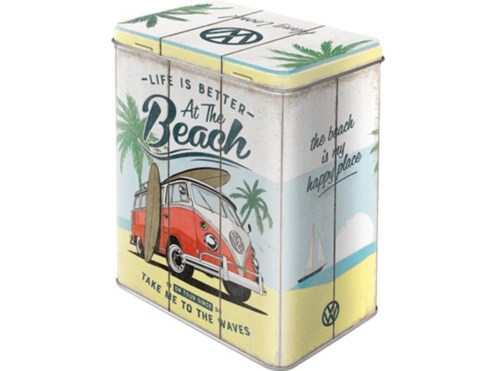 Boite de conservation VW Bulli, Life Is Better At The Beach - 3 L